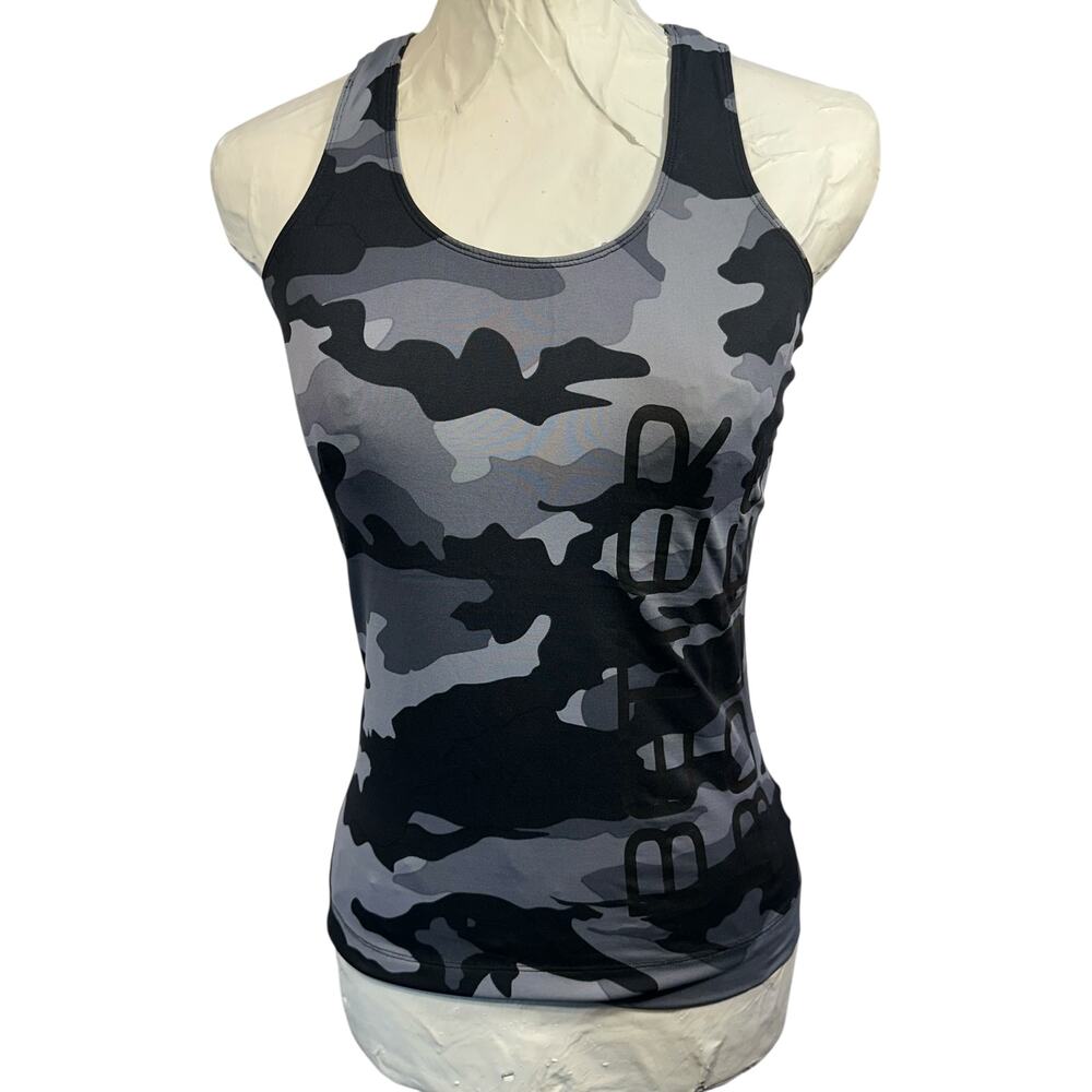 Better Bodies Camo Racerback Workout Althetic Tank Top Womens S Mesh Retro Gym